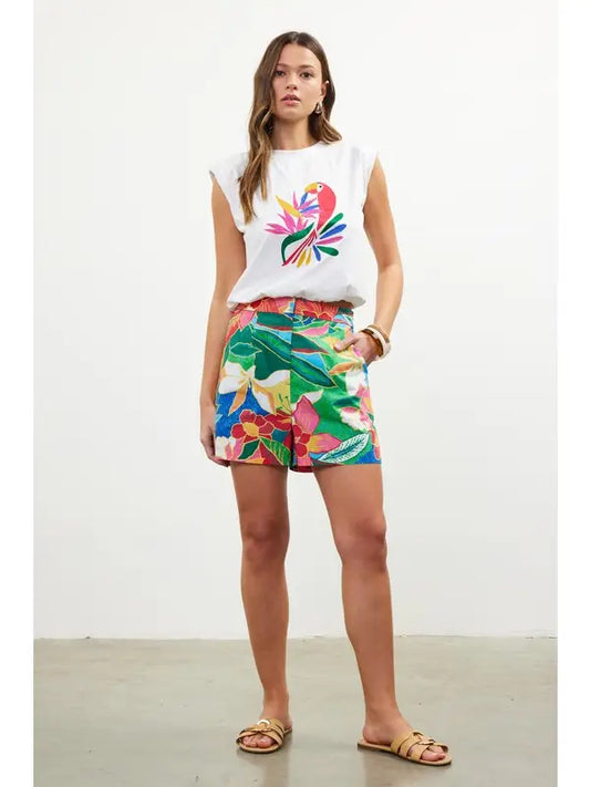 Floral Cotton Shorts