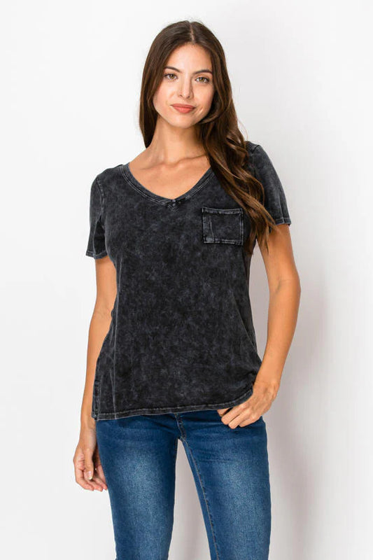 Mineral Wash Tee with Pocket